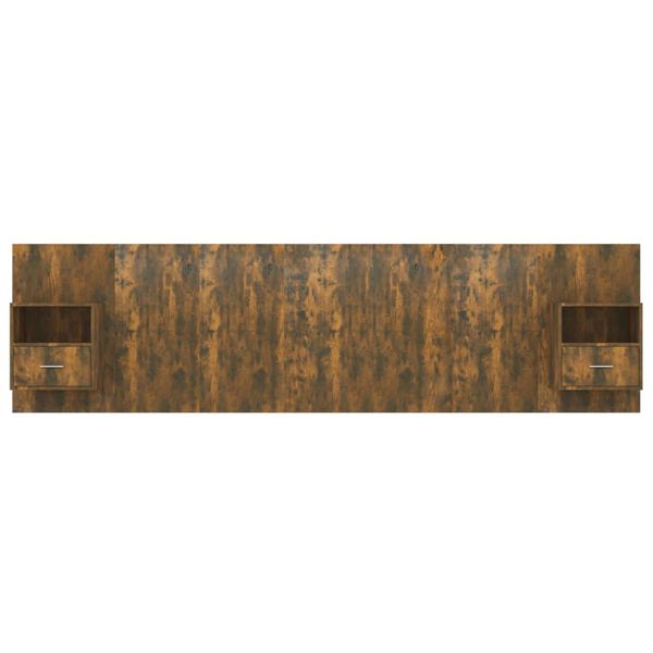 vidaXL Wezgłowie z szafkami, przydymiony dąb, materiał drewnopochodny