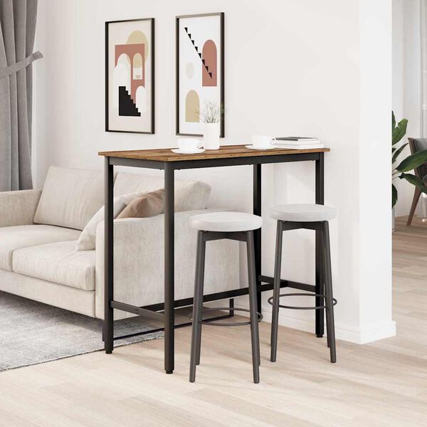 vidaXL st&oacute;ł Stare drewno 100 x 50 x 90,5 cm Drewno inżynieryjne i stal