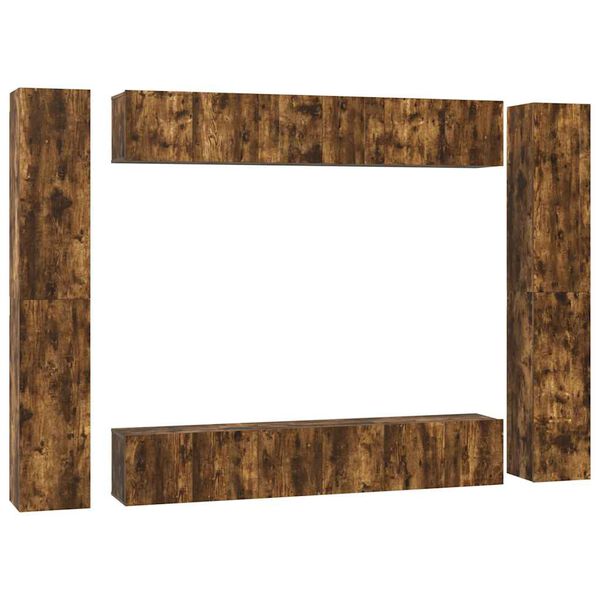 vidaXL Zestaw 10 szafek TV, przydymiony dąb, materiał drewnopochodny