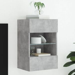 vidaXL Ścienna szafka TV z LED, szarość betonu, 40x30x60,5 cm