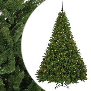 vidaXL Sztuczna choinka, jasnozielona, z bombkami 270 cm 600 LED