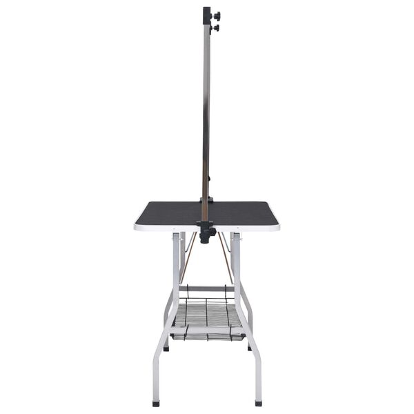 vidaXL Stół groomerski regulowany, z 2 smyczami i koszem