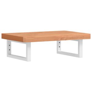 vidaXL P&oacute;łka ścienna pod umywalkę, stal i lite drewno bukowe