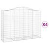 vidaXL Kosze gabionowe, 4 szt, 200x50x140/160 cm, galwanizowane żelazo