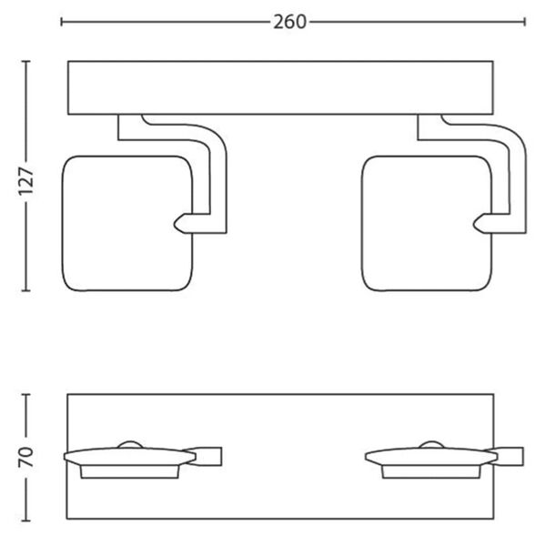 Philips myLiving Reflektor Millennium, 2x4,5 W, szary, 531924816
