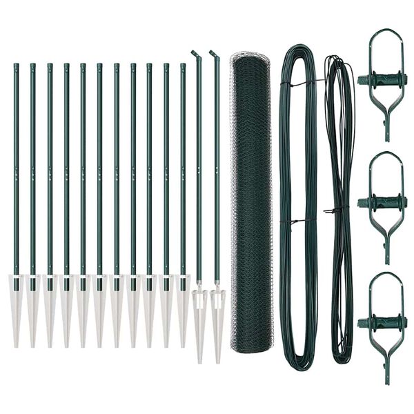 vidaXL Słupek ogrodzeniowy. Zielony 25 x 1,2 m (25 mm siatka) Stal