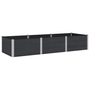 vidaXL Podniesiona rabata ogrodowa Czarny 300 x 100 x 54 cm