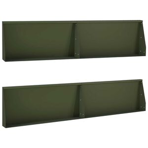 vidaXL Mur oporowy 4 szt. 100 x 12 x 30 cm Stal Oliwkowy zielony
