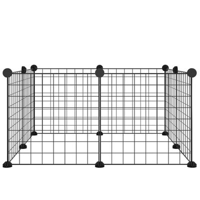 vidaXL Klatka dla zwierząt, 8 paneli, czarna, 35x35 cm, stalowa