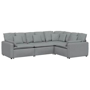 vidaXL Sofa modułowa z poduszkami Tkanina jasnoszara
