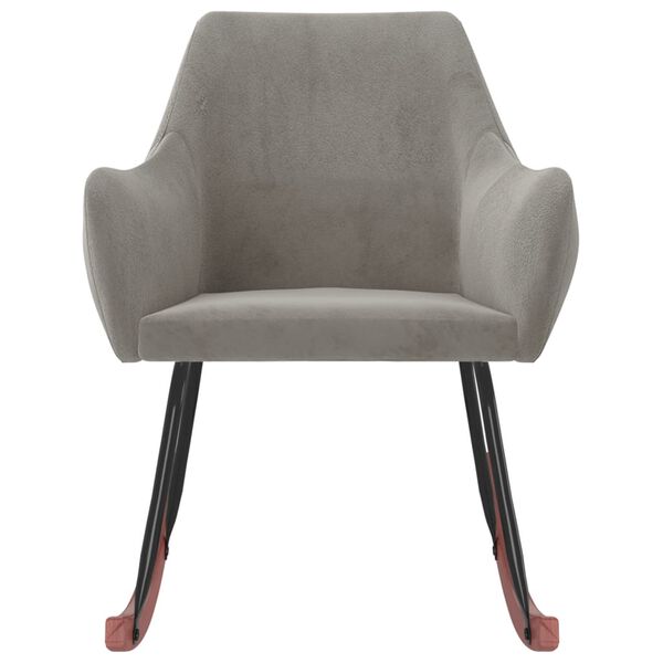 vidaXL Fotel bujany, jasnoszary, tapicerowany aksamitem