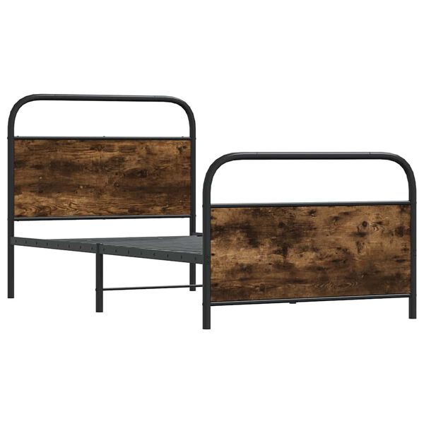 vidaXL Ł&oacute;żko bez materaca, 107x203 cm, przydymiony dąb