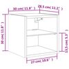 vidaXL Ścienne szafki TV z LED, 2 szt., przydymiony dąb, 30x28,5x30 cm