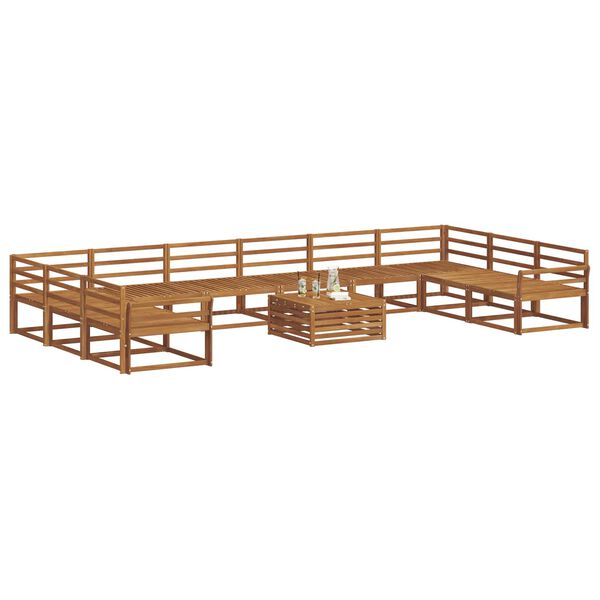 vidaXL Zestaw sof na zewnątrz 11 pcs Naturalny Lite Drewno Akacji