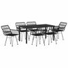vidaXL Zestaw do jadalni w ogrodzie 7 pcs Czarny