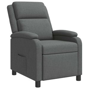 vidaXL Fotel recliner ciemnoszary tkanina