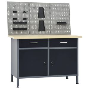 vidaXL St&oacute;ł roboczy z trzema panelami ściennymi