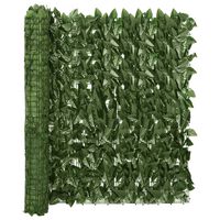 vidaXL Parawan balkonowy, ciemno zielone liście, 300x100 cm