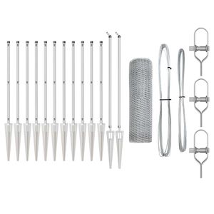 vidaXL Słupek ogrodzeniowy. Srebrny 25 x 0,5 m (siatka 13 mm) Stal