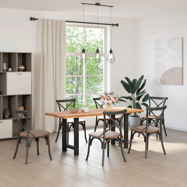 vidaXL Nogi do stołu jadalnego czarne 2 szt. 60x(72-73) cm stal