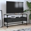 vidaXL Szafka pod TV ze szklanym blatem, czarna, 98x35x51 cm