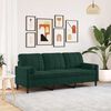 vidaXL 3-osobowa sofa z poduszkami, ciemnozielona, 180 cm, aksamit
