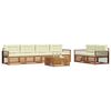 vidaXL Zestaw sof na zewnątrz z poduszką 7 pcs Naturalny i Kremowy