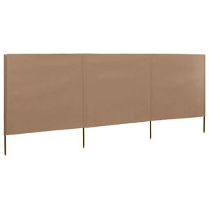 vidaXL Parawan 3-skrzydłowy z tkaniny, 400 x 120 cm, taupe