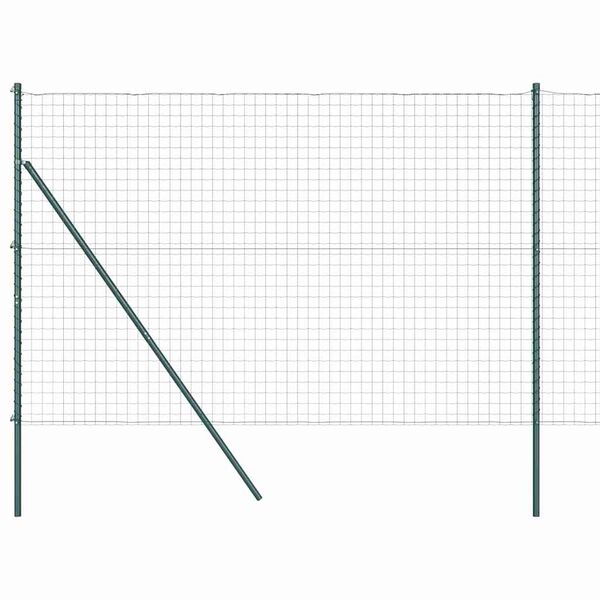 vidaXL Ogrodzenie z słupkiem Zielony 1,5 x 10 m Stal i PVC