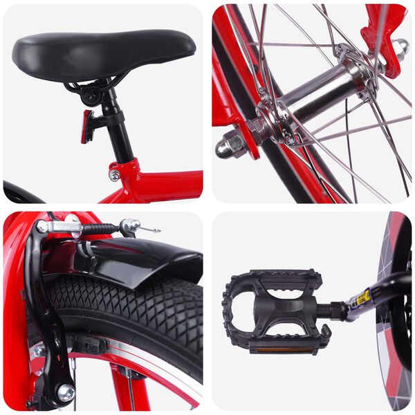 vidaXL Rower Dziecięcy 20 Cali dla dzieci w wieku 6-11 lat Czerwony