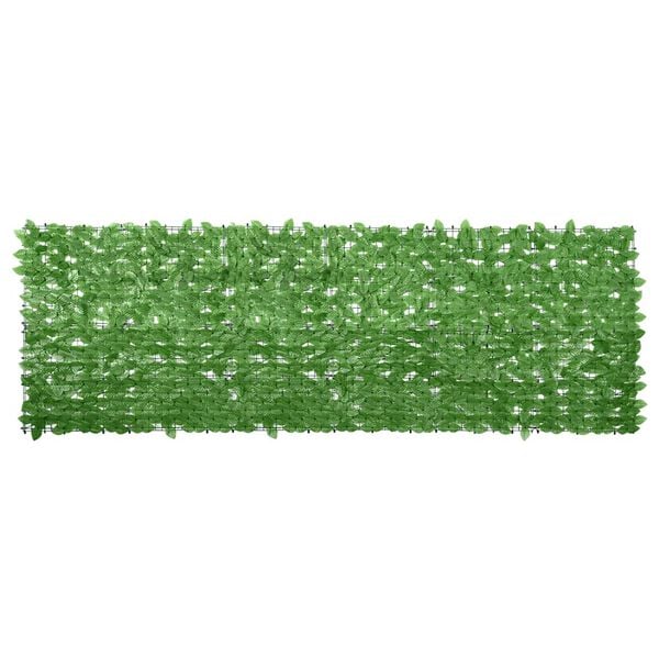 vidaXL Parawan balkonowy, zielone liście, 300x100 cm