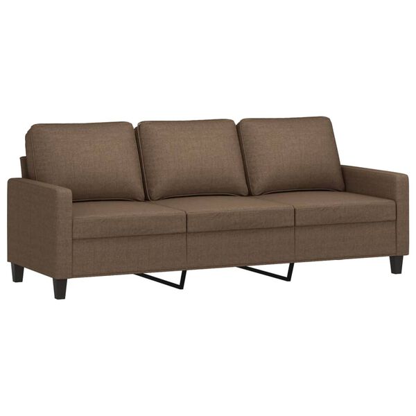 vidaXL Sofa 3-osobowa, brązowa, 180 cm, tapicerowana tkaniną