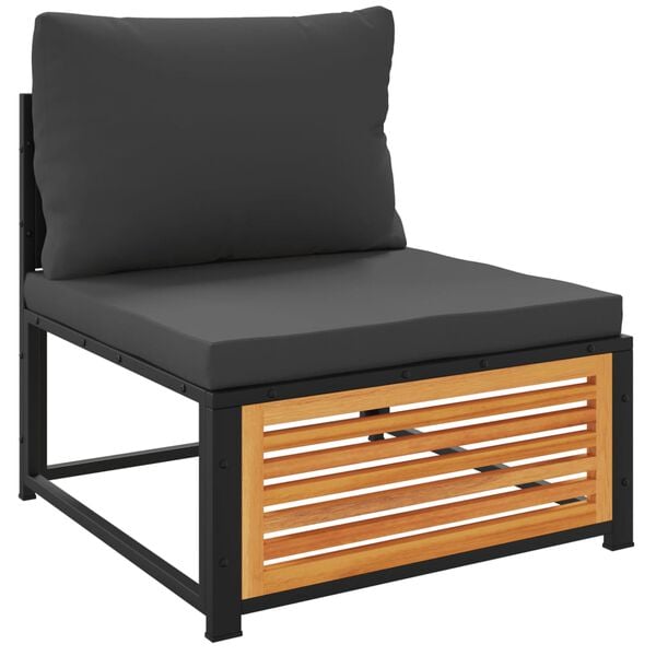 vidaXL Ogrodowa sofa bez podłokietnik&oacute;w, z poduszkami, drewno akacjowe