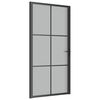 vidaXL Drzwi wewnętrzne, 102,5x201,5 cm, czarne, szkło i aluminium
