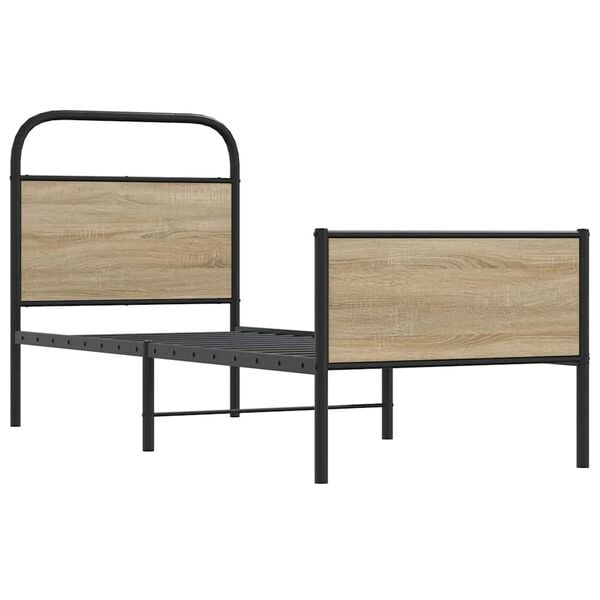 vidaXL Ł&oacute;żko bez materaca, 80x200 cm, dąb sonoma