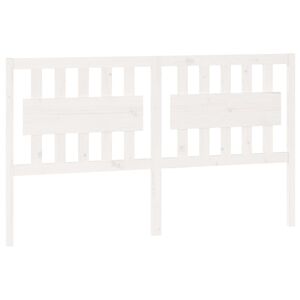 vidaXL Wezgłowie ł&oacute;żka, białe, 155,5x4x100 cm, lite drewno sosnowe
