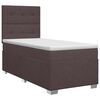 vidaXL Ł&oacute;żko kontynentalne z materacem Ciemny brąz 90 x 200 cm tkanina