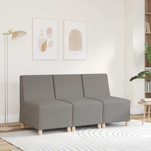 vidaXL Modułowa sofa bez podłokietnik&oacute;w Taupe 55 cm Materiał