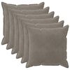 vidaXL Poszewka na poduszkę 6 pcs HOUTEN jasnoszary 60 x 60 cm Welur