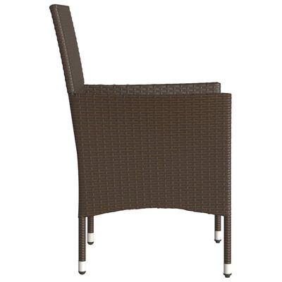 vidaXL Krzesła ogrodowe z poduszkami, 2 szt., brązowe, rattan PE