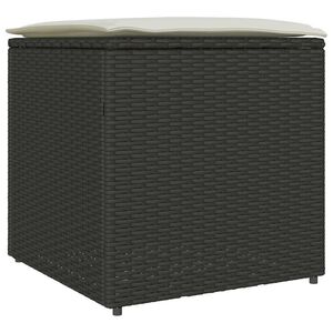 vidaXL Pudełko na poduszki Czarny 50 x 50 x 50 cm polirattan