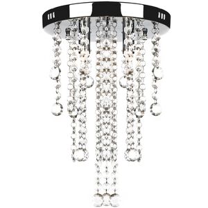 vidaXL Lampa sufitowa z kryształami, biała, metalowa