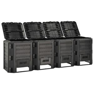 vidaXL Kompostownik ogrodowy, czarny, 1600 L