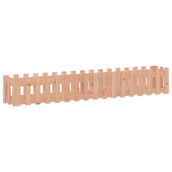 vidaXL Rabata ogrodowa z płotkiem, 200x30x30 cm, drewno daglezjowe
