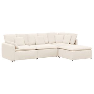 vidaXL Sofa modułowa z podn&oacute;żkiem i poduszkami Tkanina przypominająca