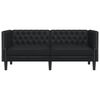vidaXL Sofa Chesterfield, 2-os., czarna, tapicerowana sztuczną sk&oacute;rą