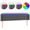 vidaXL Zagł&oacute;wek do ł&oacute;żka z LED, ciemnoszary, 163x16x78/88 cm, aksamit