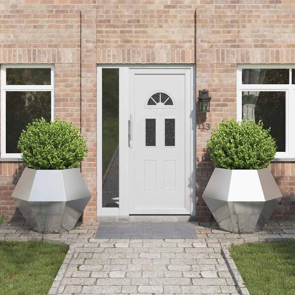 vidaXL Donica 2 pcs Srebrny 100 x 100 x 80 cm Stal nierdzewna