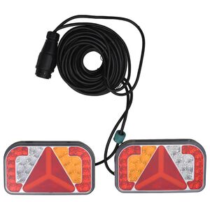 vidaXL Lampy LED do przyczepy, 2 szt., czerwone, 24x5x14,5 cm, 12 V