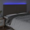 vidaXL Zagł&oacute;wek do ł&oacute;żka z LED, taupe, 180x5x118/128 cm, tkanina